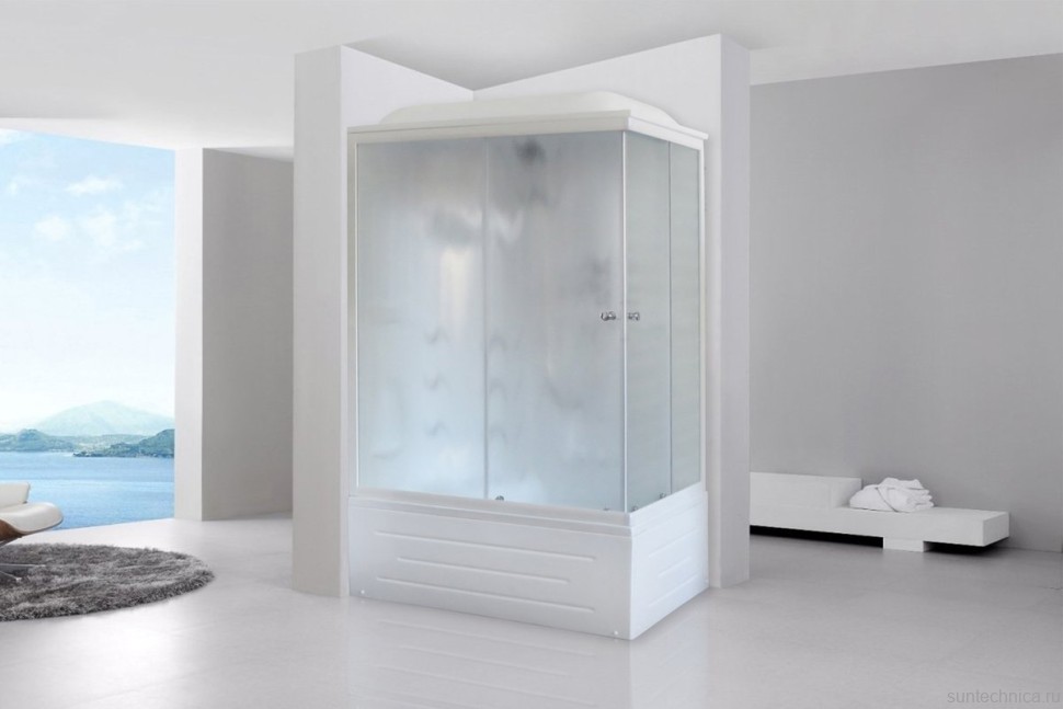 Душевая кабина Royal Bath BP RB8120BP2-M-L с высоким поддоном, с сиденьем