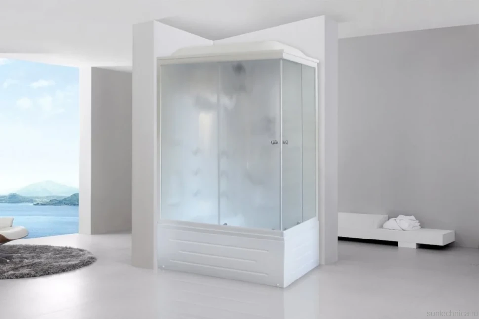 Душевая кабина Royal Bath BP RB8120BP2-M-L с высоким поддоном, с сиденьем