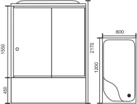 Душевая кабина Royal Bath BP RB8120BP2-M-L с высоким поддоном, с сиденьем