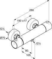 Термостатический смеситель Kludi Objekta 352000538 для душа