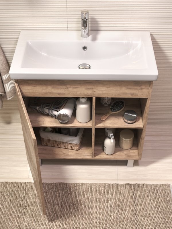 Тумба с раковиной Vigo Milos 80 напольная, дуб золотой