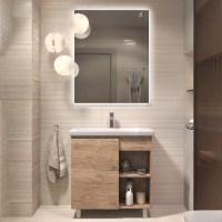 Тумба с раковиной Vigo Milos 80 напольная, дуб золотой