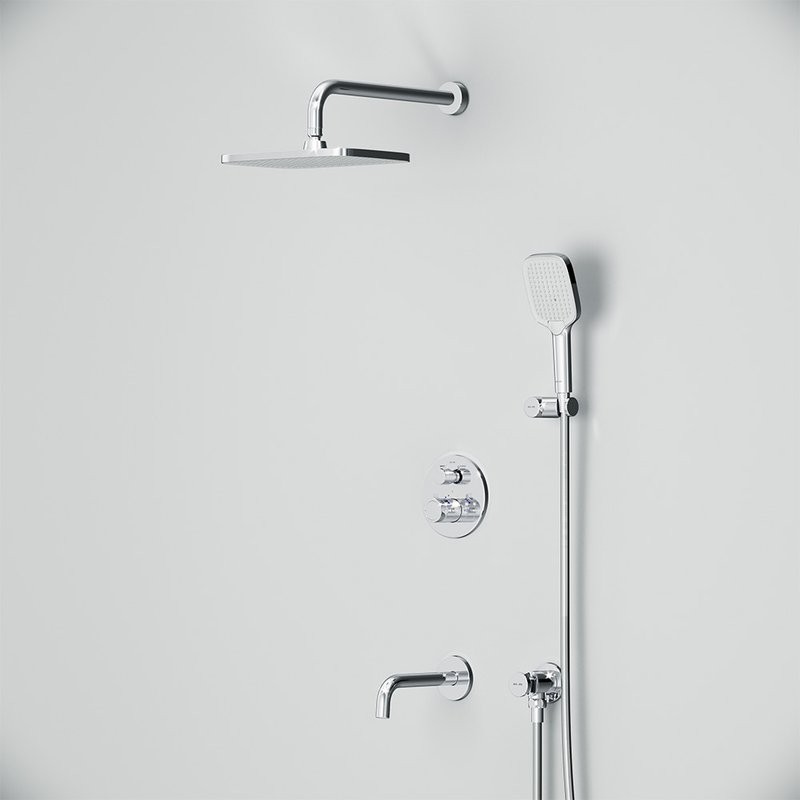 Душевой комплект AM.PM X-Joy FT85A3RH40 С ВНУТРЕННЕЙ ЧАСТЬЮ, с термостатом, хром