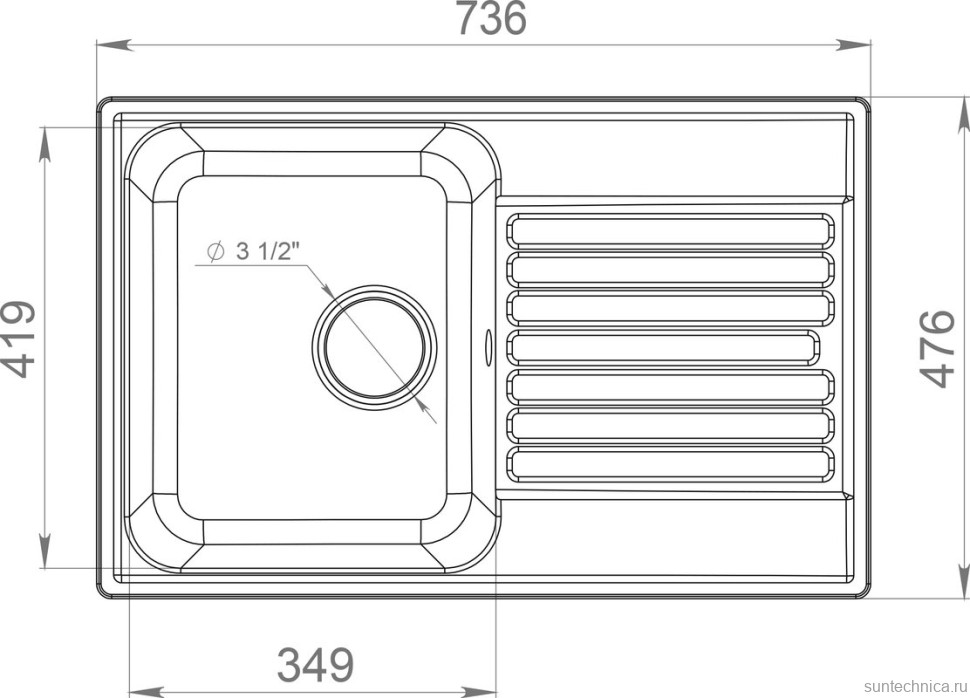 Мойка кухонная GranFest Quarz Z78 белый