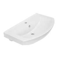 Тумба с раковиной Mixline Вега 75 глянцевая белая, в сборе