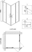 Душевой уголок Niagara Nova NG-6808-08 BLACK 90x90, квадратный, черный