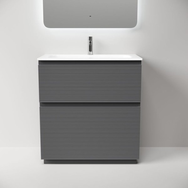 Тумба под раковину в ванную Sancos Folk Floor 790х445х850 мм, напольная с двумя ящиками, Grey soft