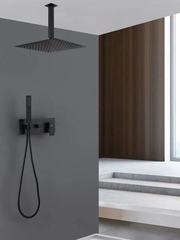 Душевой комплект Abber Daheim AF8221B С ВНУТРЕННЕЙ ЧАСТЬЮ, матовый черный