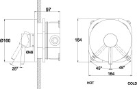 Встраиваемый смеситель для душа и ванны Kaiser Merkur 26117 С ВНУТРЕННЕЙ ЧАСТЬЮ
