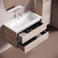 Мебель для ванной комнаты Sancos Libra 90 подвесная, дуб галифакс натуральный, раковина СN7019