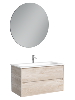 Мебель для ванной комнаты Sancos Libra 90 подвесная, дуб галифакс натуральный, раковина СN7019