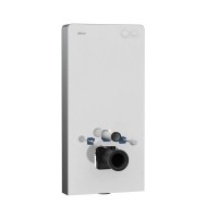 Инсталляция с кнопкой Abber AC0107MW цвет белый, пневматическое управление, крепление на стену