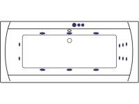 Акриловая ванна Excellent Aquaria Lux Slim Smart 180x80 см, встраиваемая, с гидромассажем, белая, с каркасом, со сливом-переливом