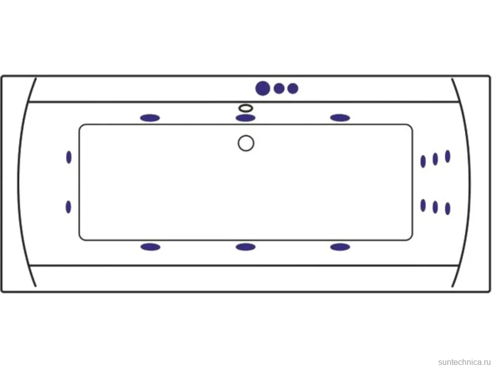 Акриловая ванна Excellent Aquaria Lux Slim Smart 180x80 см, встраиваемая, с гидромассажем, белая, с каркасом, со сливом-переливом