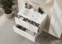 Тумба с раковиной Roca Luna 80 матовая белая