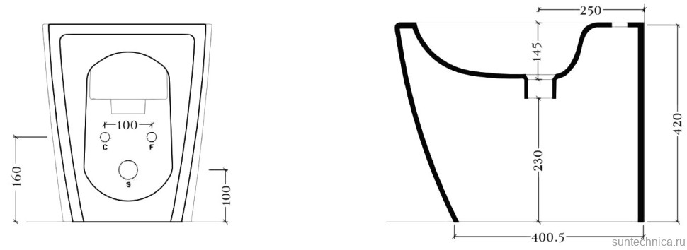 Биде напольное ArtCeram A16 ASB005 17 00 матовое черное