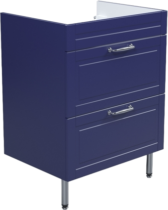 Тумба с раковиной IDDIS Oxford 60 напольная, синяя, раковина 0136000i28