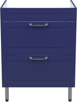 Тумба с раковиной IDDIS Oxford 60 напольная, синяя, раковина 0136000i28