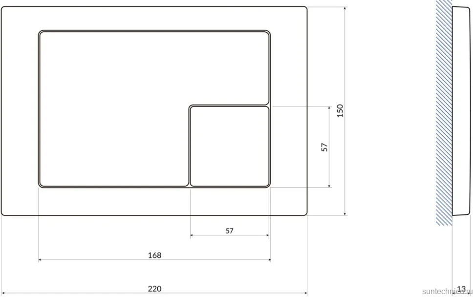 Кнопка смыва Cersanit Corner 64077 белая