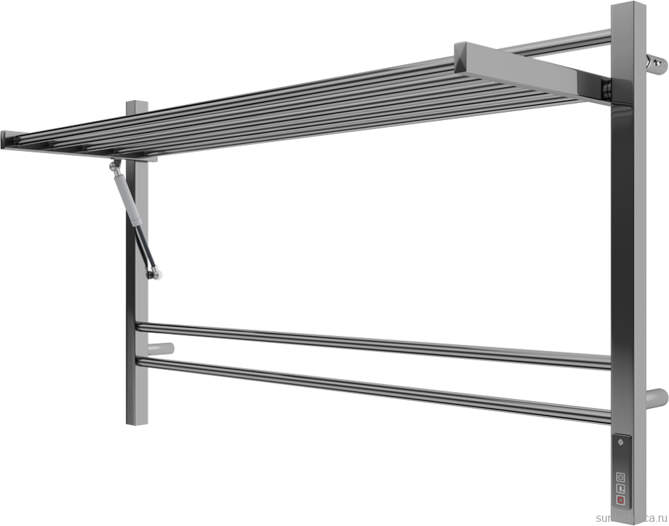 Полотенцесушитель электрический Terminus Горизонт П8 1000x600, с полкой, нержавеющая сталь