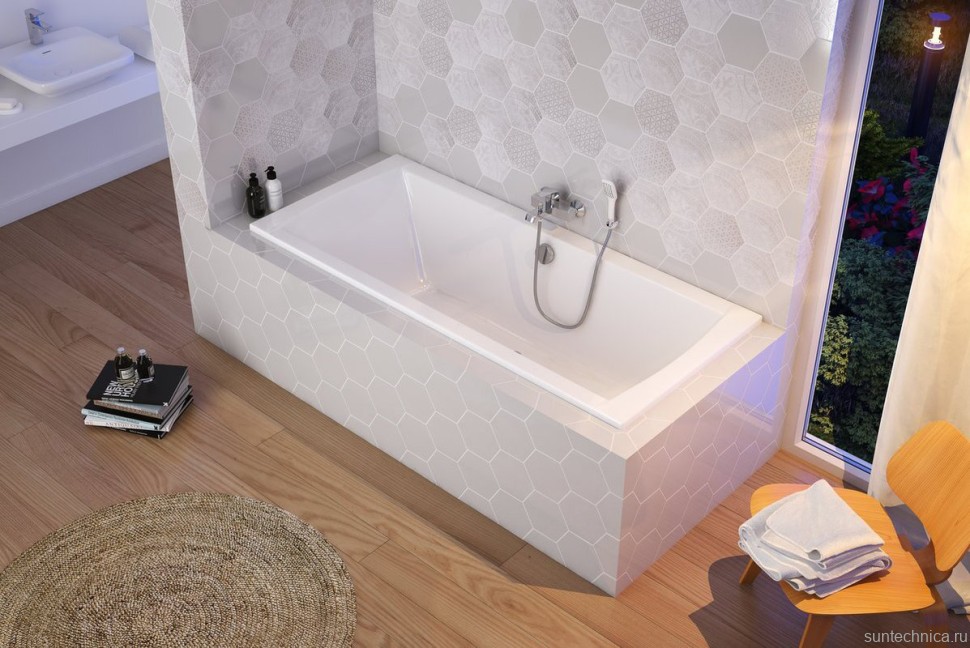 Акриловая ванна Excellent Aquaria 180x80 см, пристенная, белая, на ножках