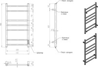 Полотенцесушитель электрический Двин L neo 80х40, состаренная бронза