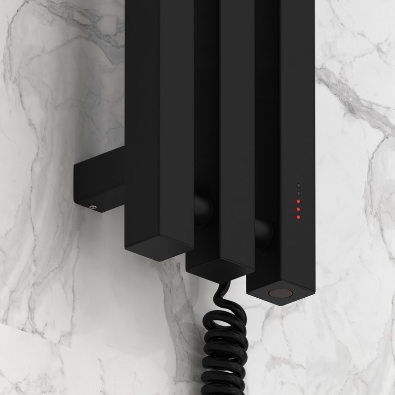 Полотенцесушитель электрический Сунержа Вердикт 4.0 31-0851-1210 120x15 см, подключение справа, скрытое подключение справа, матовый черный, I-образный