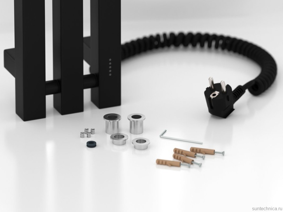 Полотенцесушитель электрический Сунержа Вердикт 4.0 31-0851-1210 120x15 см, подключение справа, скрытое подключение справа, матовый черный, I-образный