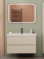 Мебель для ванной комнаты SanStar Riana 100 подвесная, cappuccino, раковина Миранда 100