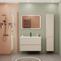 Мебель для ванной комнаты SanStar Riana 100 подвесная, cappuccino, раковина Миранда 100