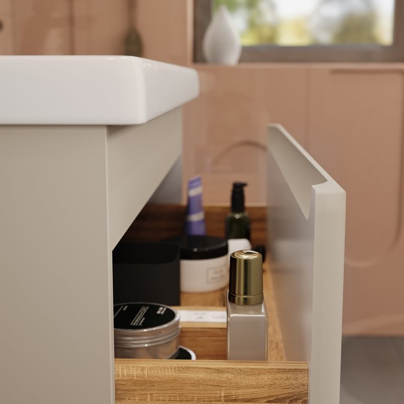 Мебель для ванной комнаты SanStar Riana 100 подвесная, cappuccino, раковина Миранда 100