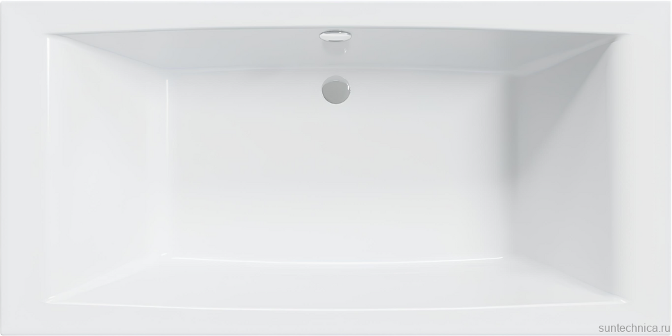 Акриловая ванна 1MarKa Aelita MG Стандарт 2 200x100 см, встраиваемая, белая, с каркасом, со сливом-переливом