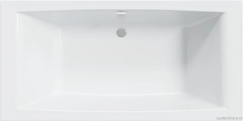 Акриловая ванна 1MarKa Aelita MG Стандарт 2 200x100 см, встраиваемая, белая, с каркасом, со сливом-переливом