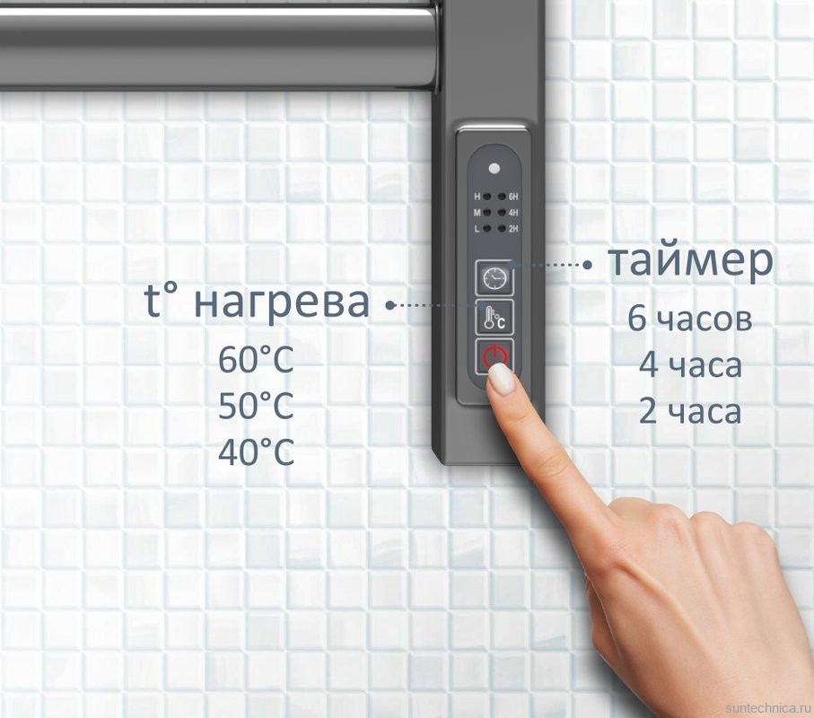 Полотенцесушитель электрический AQUATEK Поларис П10 50x90 хром