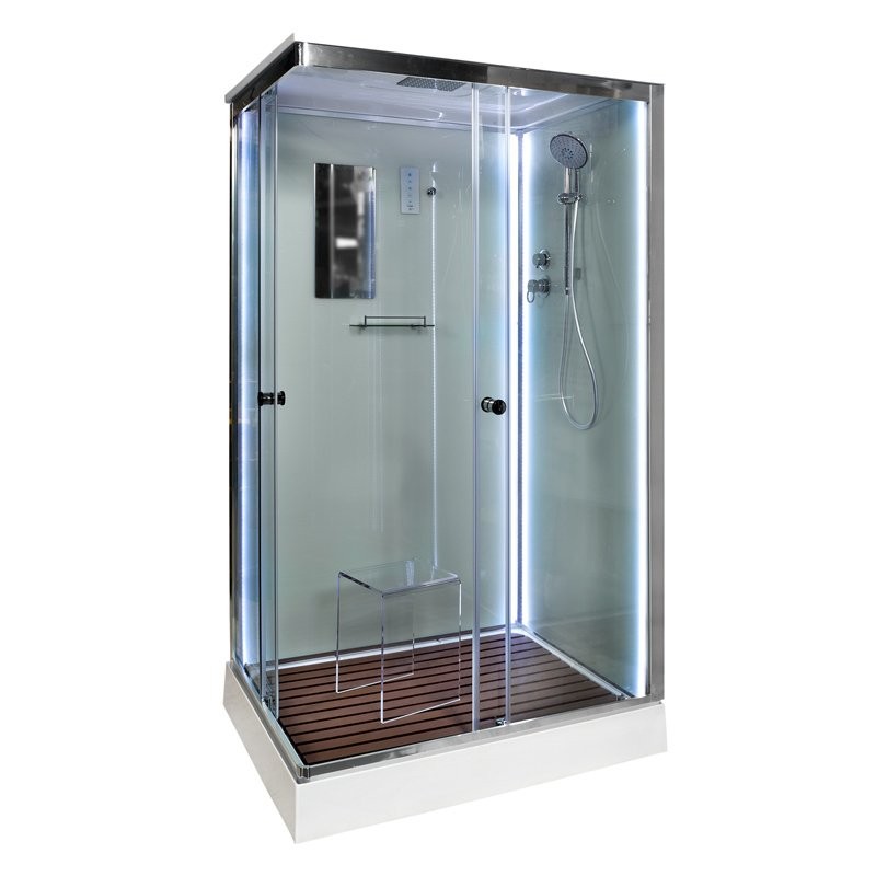 Душевая кабина DTO K402S 120х90, LED, профиль хром, стекло прозрачное