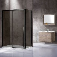 Душевой уголок Vincea Lugano VSR-1L9012CGB-1 120х90 см, профиль черный, стекло серое