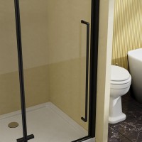 Душевая дверь в нишу Vincea Slim-N VDPH-5SN900CLB 90 см, профиль черный матовый, стекло прозрачное