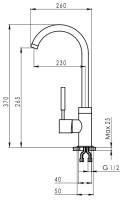 Смеситель для кухни Granula 2125, графит