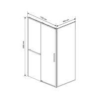 Душевой уголок Vincea Slim Soft VSR-1SS8011CLGM 110х80, профиль вороненая сталь, стекло прозрачное