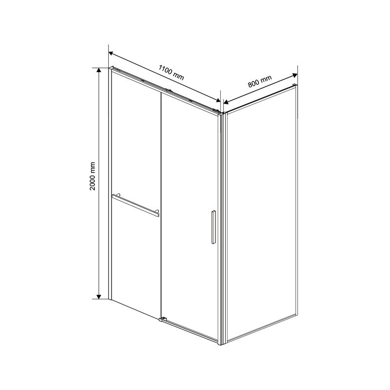 Душевой уголок Vincea Slim Soft VSR-1SS8011CLGM 110х80, профиль вороненая сталь, стекло прозрачное
