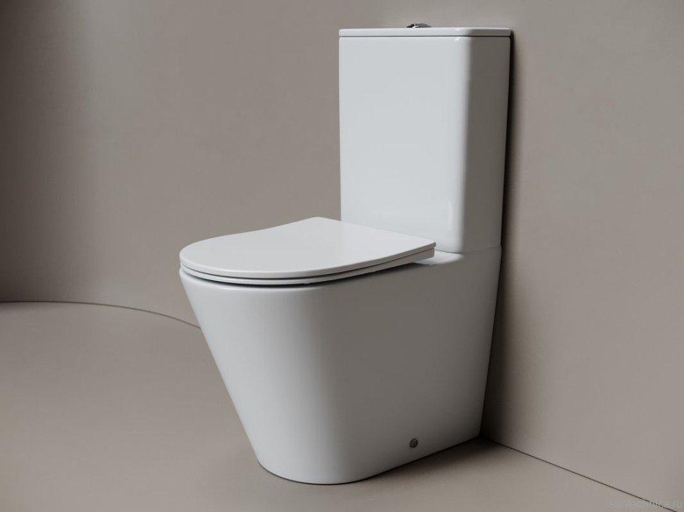 Унитаз-компакт напольный Ceramicanova Highlight Торнадо CN1802T с сиденьем микролифт, безободковый