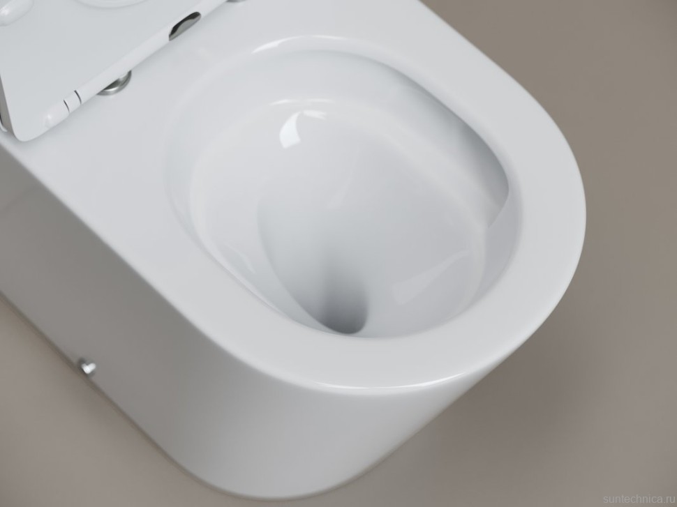 Унитаз-компакт напольный Ceramicanova Highlight Торнадо CN1802T с сиденьем микролифт, безободковый