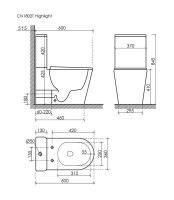Унитаз-компакт напольный Ceramicanova Highlight Торнадо CN1802T с сиденьем микролифт, безободковый
