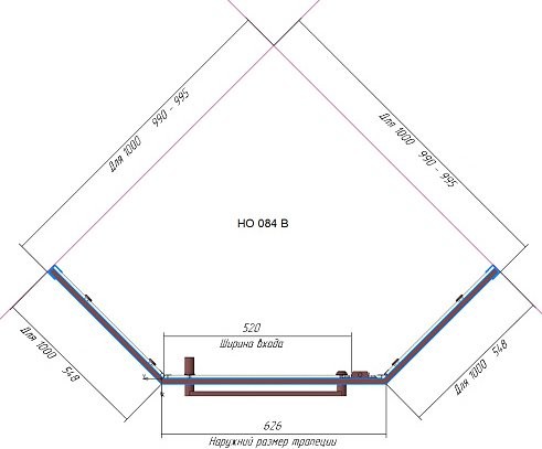 Душевой уголок RGW Hotel HO-084 100x100x195 см, профиль хром, стекло прозрачное