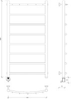 Полотенцесушитель электрический Secado Милан 1 К 105x55 см, подключение слева, глянцевый хром, лесенка