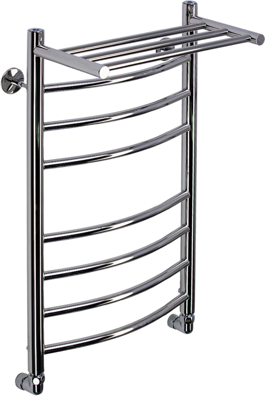 Полотенцесушитель водяной Comfysan Noumi W-8 80х40 80x45 см, хром, лесенка, дуга, с полкой