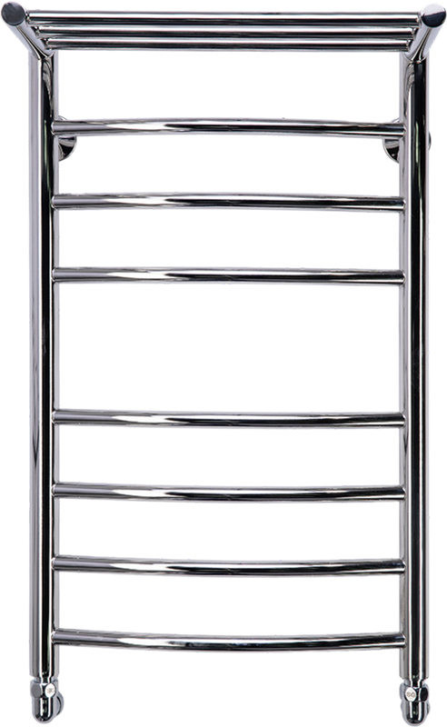 Полотенцесушитель водяной Comfysan Noumi W-8 80х40 80x45 см, хром, лесенка, дуга, с полкой
