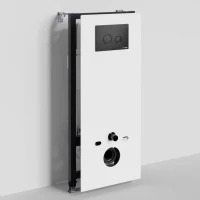 Система инсталляции для унитазов Wasserkraft Abens 20TLT.010.ME.WH.MB01 с кнопкой смыва матовой черной