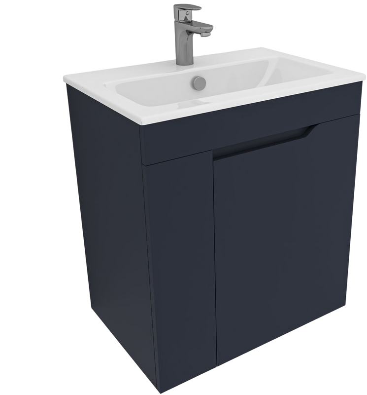 Тумба с раковиной Aquanet Практика 60 с дверцами, маренго