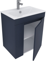 Тумба с раковиной Aquanet Практика 60 с дверцами, маренго